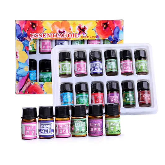 12Pcs/Set Aromatic Plant Water-Soluble Essential Oil for Aromatherapy Diffusers Essential Oil Home Air Care Essential Oil Set