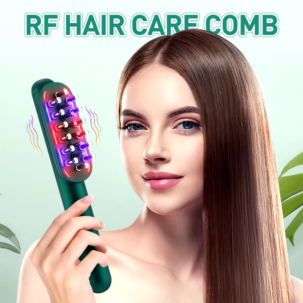 Electric RF Laser Hair Growth Comb anti Hair Loss Massage Therapy Infrared Light EMS Vibration Massager Hair Brush Hair Care