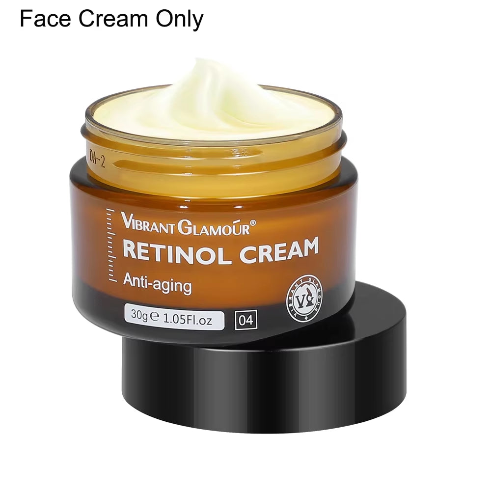 Retinol Facial Cream+Face Serum+Eye Serum Set Anti-Aging Wrinkle Remover Firming Moisturizing Whitening Skin Face Care Kits