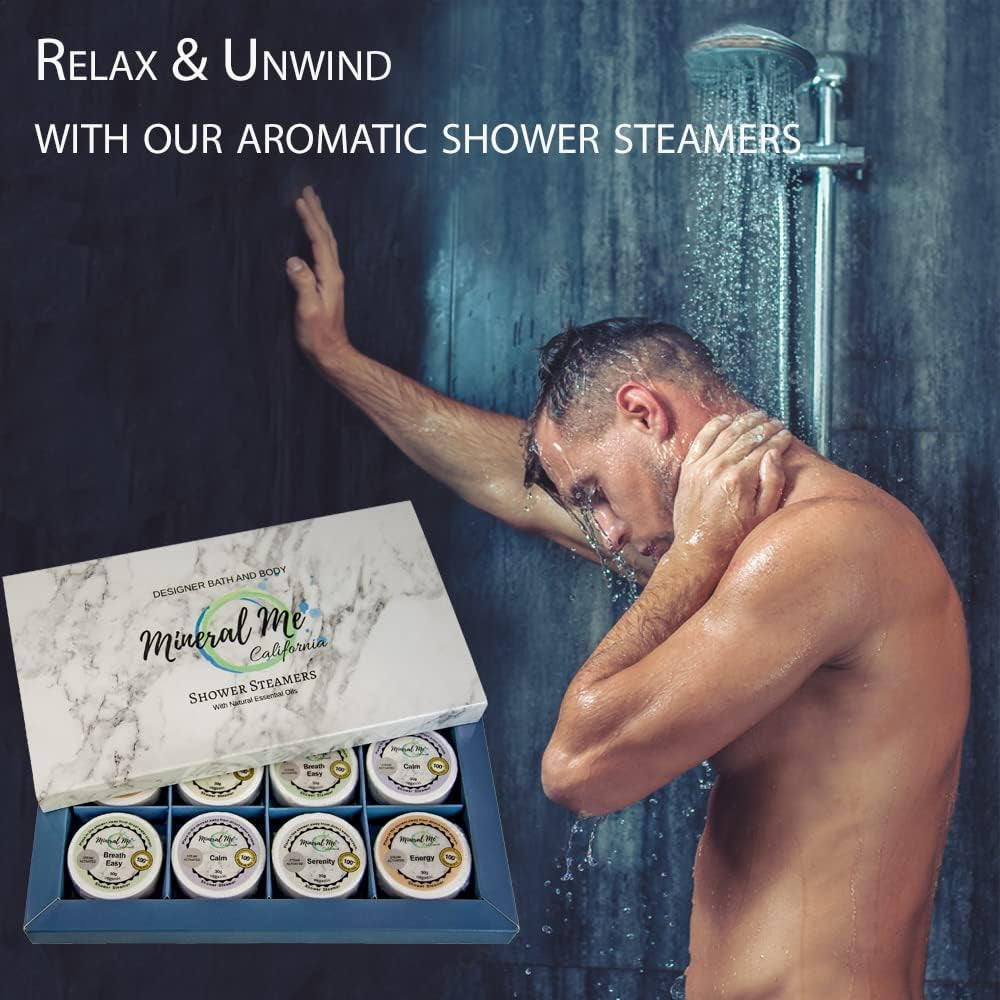 Shower Bombs Aromatherapy, Shower Steamers W/Organic Essential Oils for Vaporizing Steam Spa Relaxation, Shower Tablets, Shower Melts, Relaxing Self Care Birthday Gifts for Men, Women, Him, Her