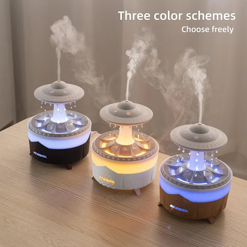 Rain Cloud Humidifier Water Drip with Remote Raindrop Humidifier Rain Cloud Diffuser Mushroon Air Humidifier with Rain Lamp